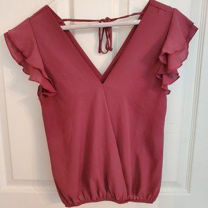 A'GACI Dusty Rose Blouse - Size S (Fits like an XS) | Versatile & Stylish Top